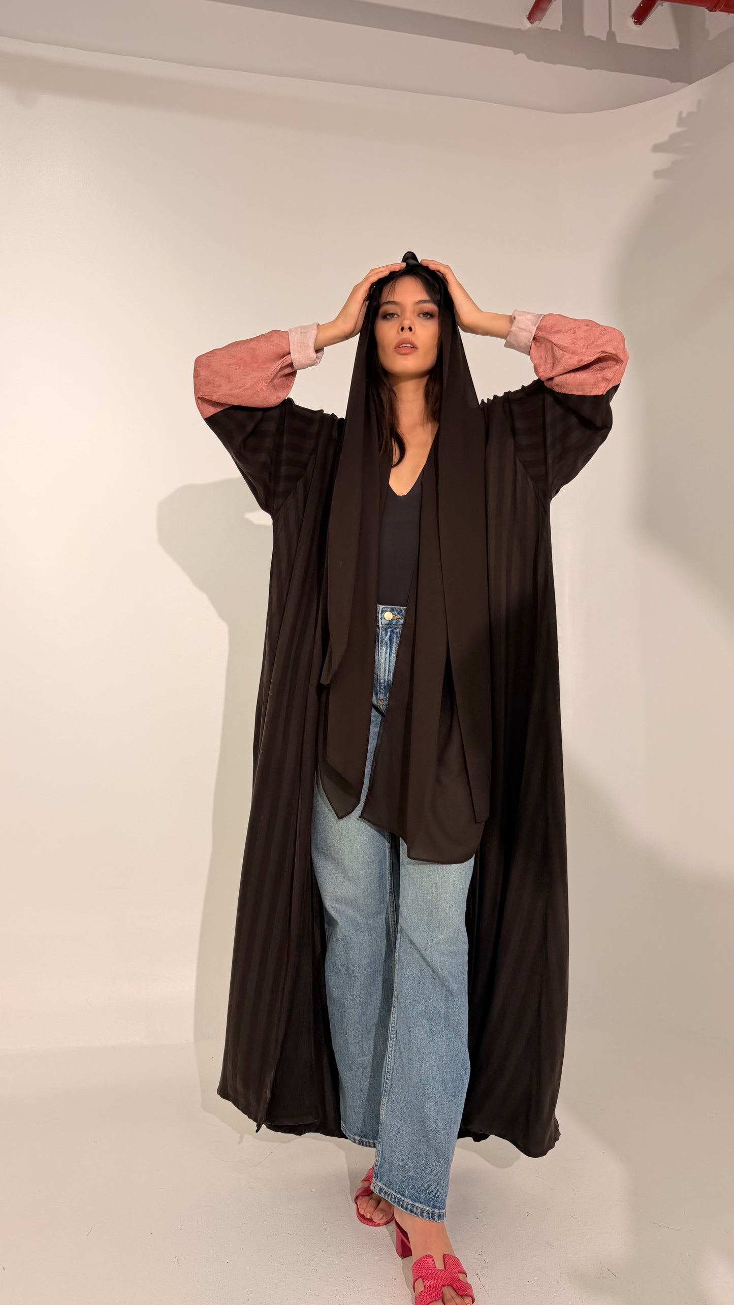 Brown & Pink Abaya
