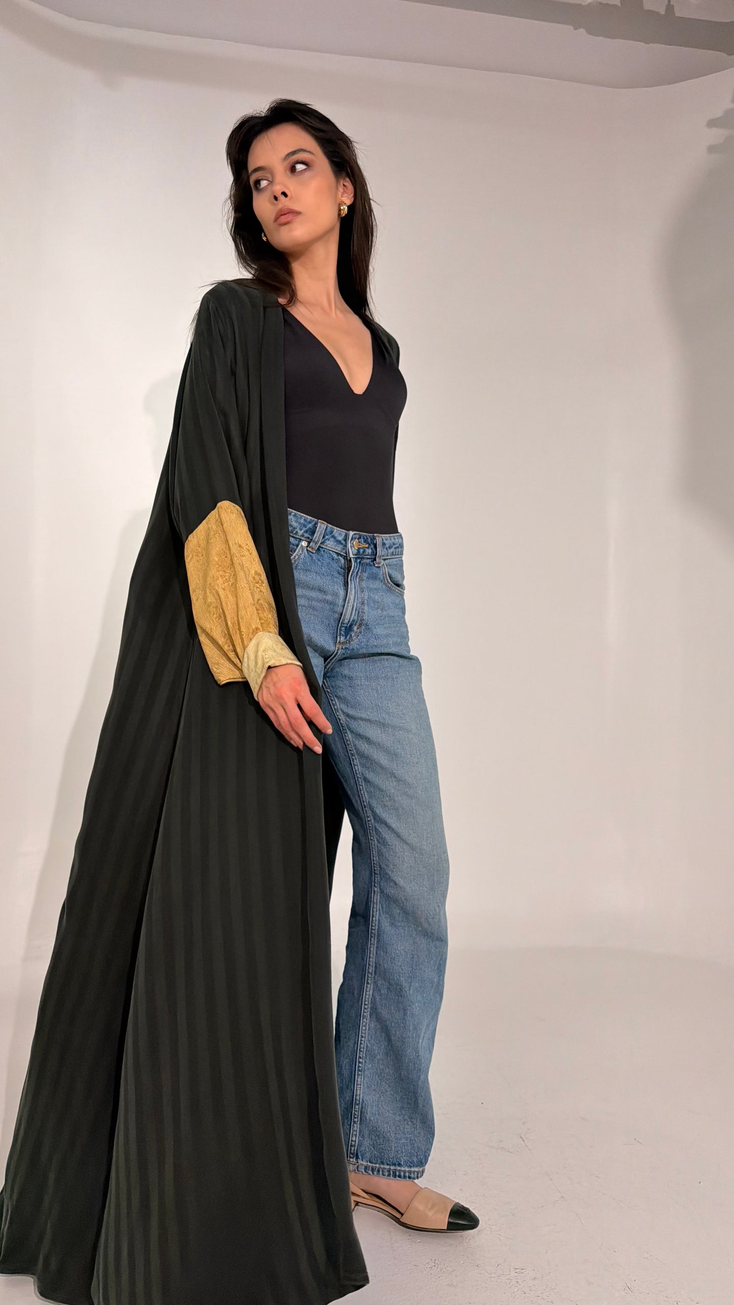 Green & Mustard Abaya