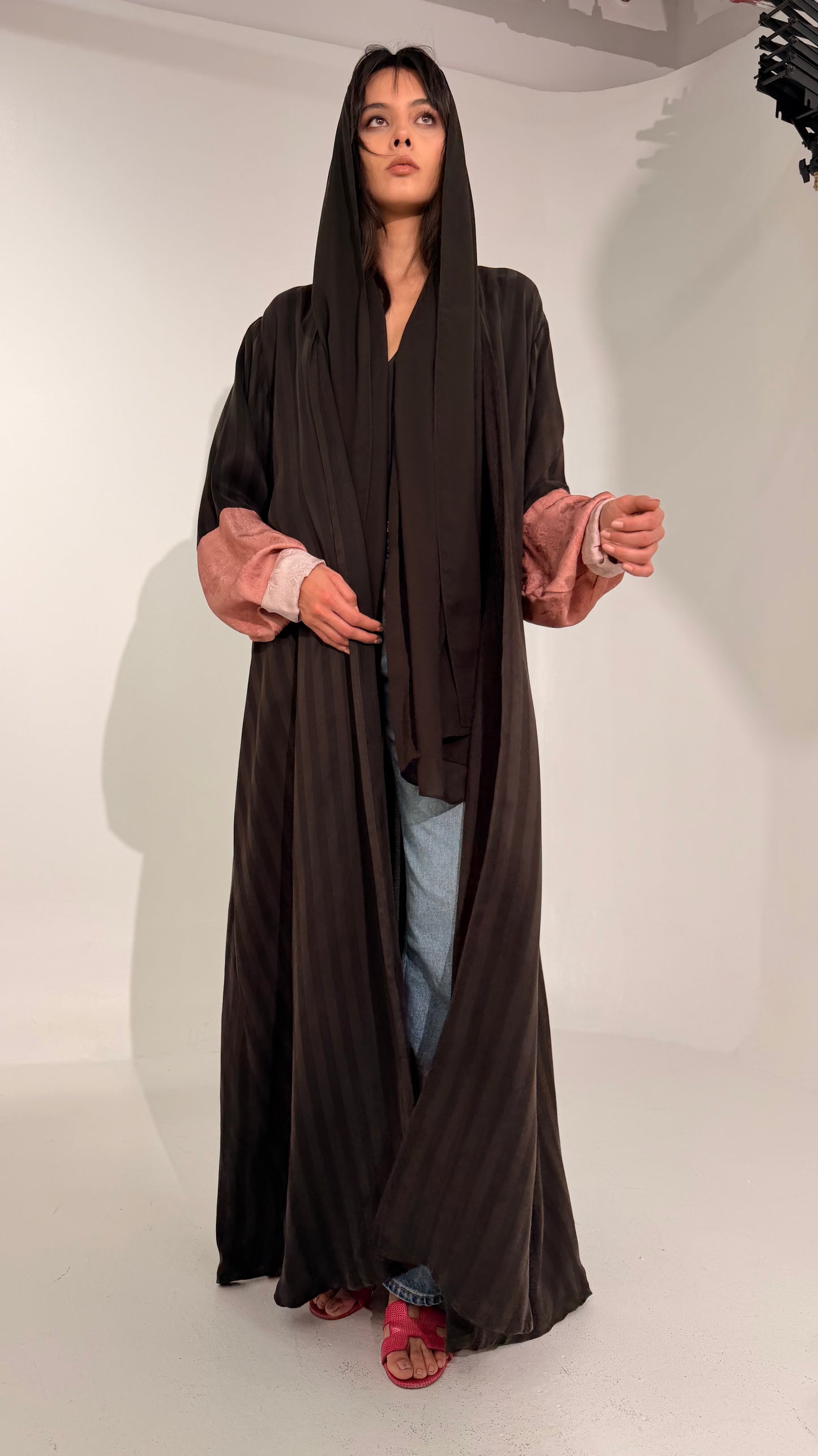 Brown & Pink Abaya