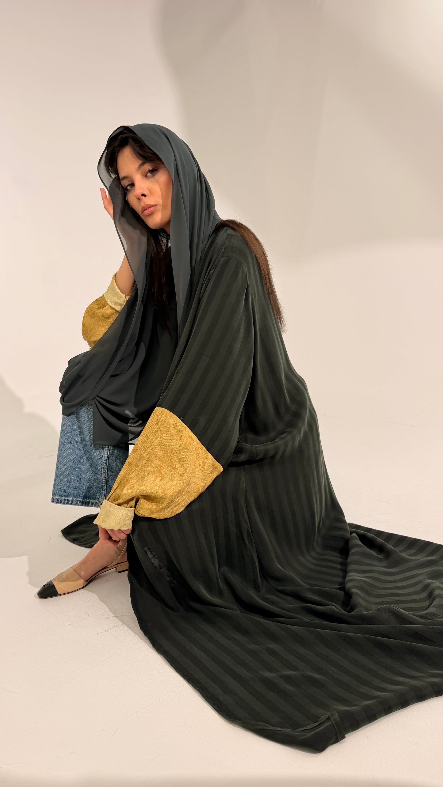 Green & Mustard Abaya
