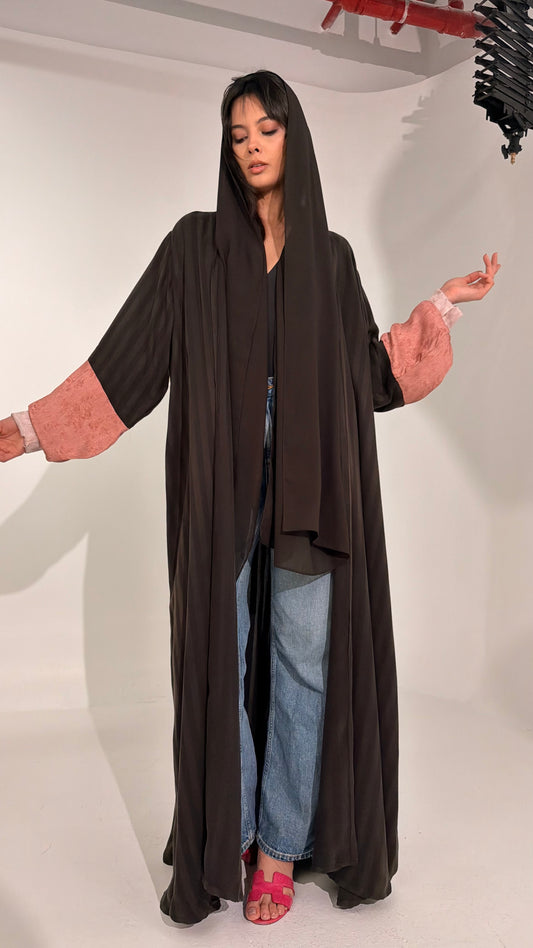Brown & Pink Abaya