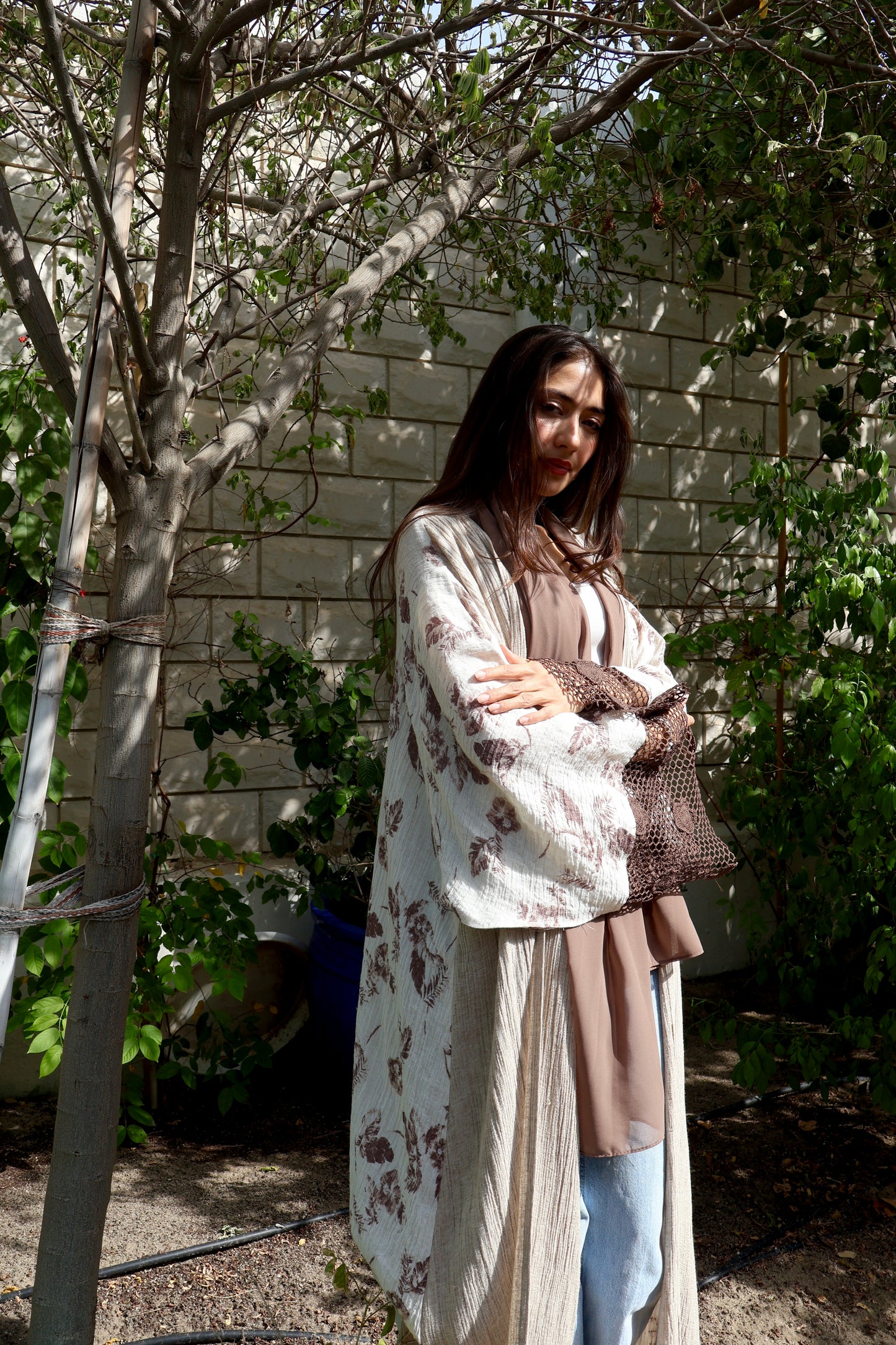 Brown crochet - Abaya